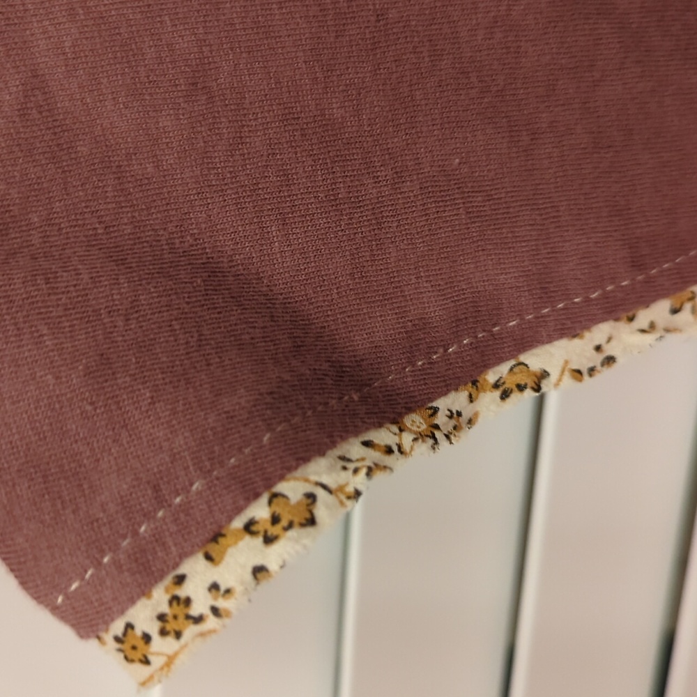 EASEL cream/tan/mauve fall shirt sleeve top - Picture 5 of 7